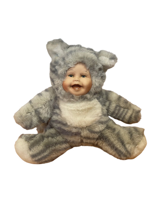 Porcelain baby doll-stripe cat