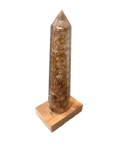 Citrine resin tower point