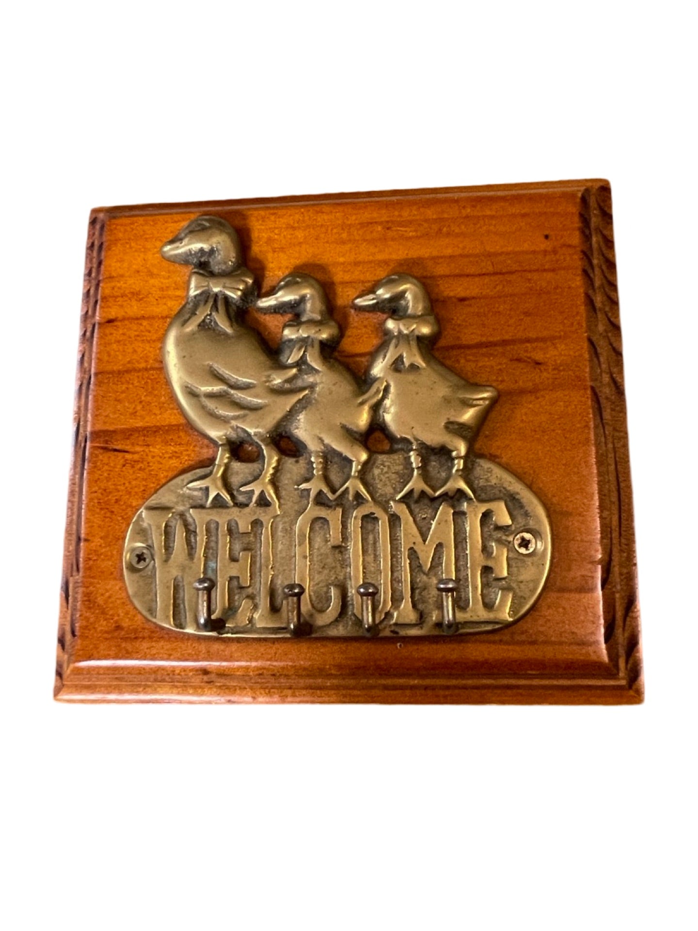 Wooden Duck key hook welcome sign