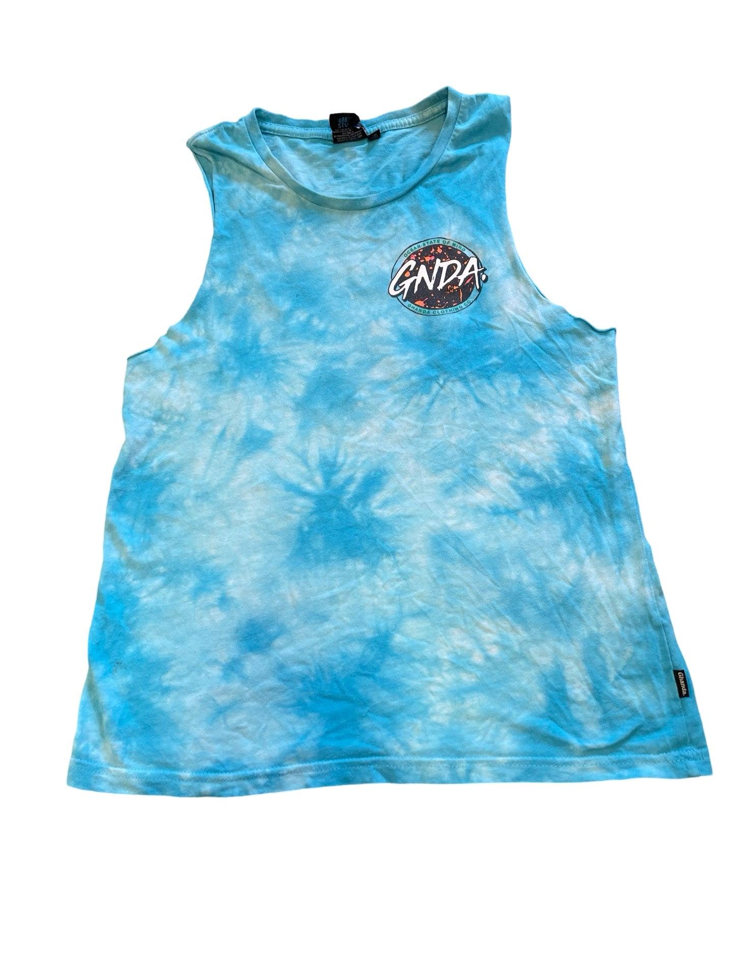 Kids Ghanda singlet blue tie dye size 9-10 - Scroll through thrift