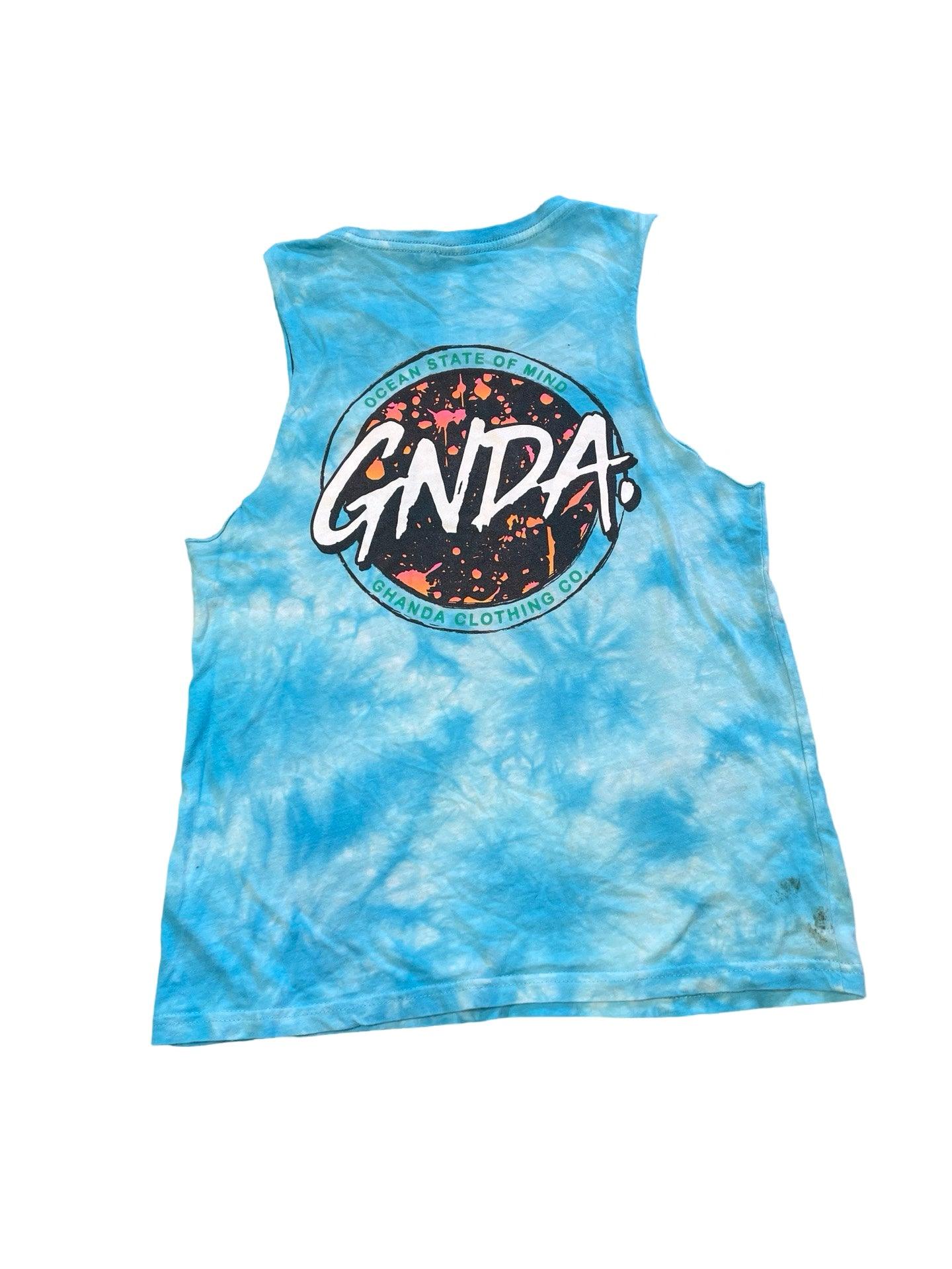 Kids Ghanda singlet blue tie dye size 9-10 - Scroll through thrift