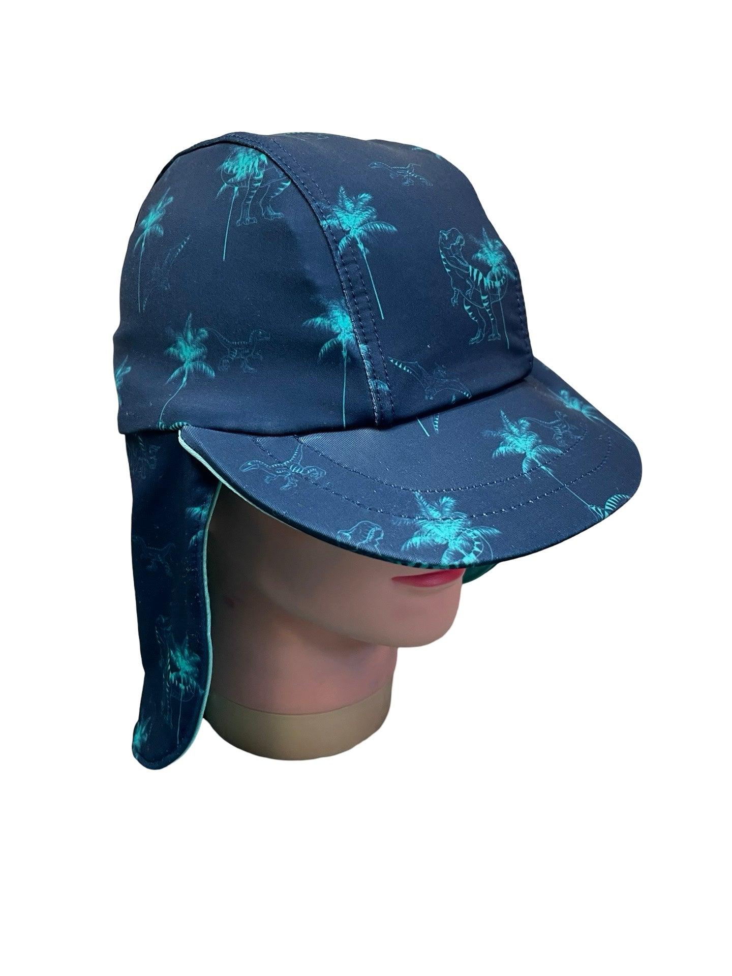 Kids reversable brim hat for toddlers with neck flap - Scroll through thrift