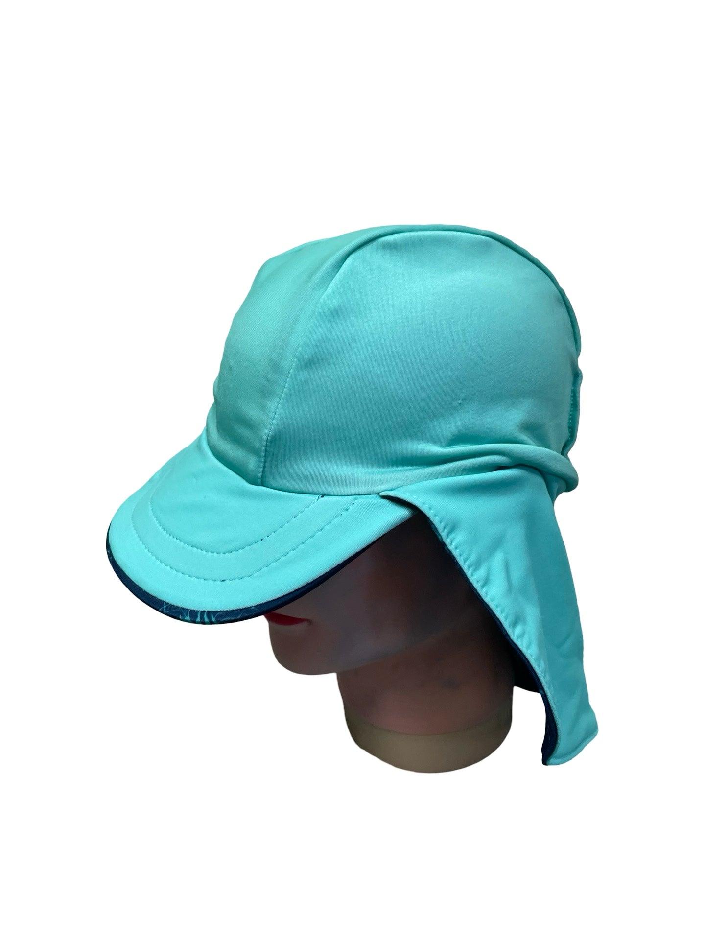 Kids reversable brim hat for toddlers with neck flap - Scroll through thrift