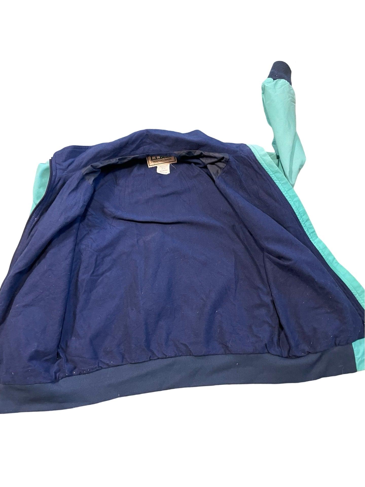 LL bean American vintage bomber jacket size medium women's teal colour - Scroll through thrift