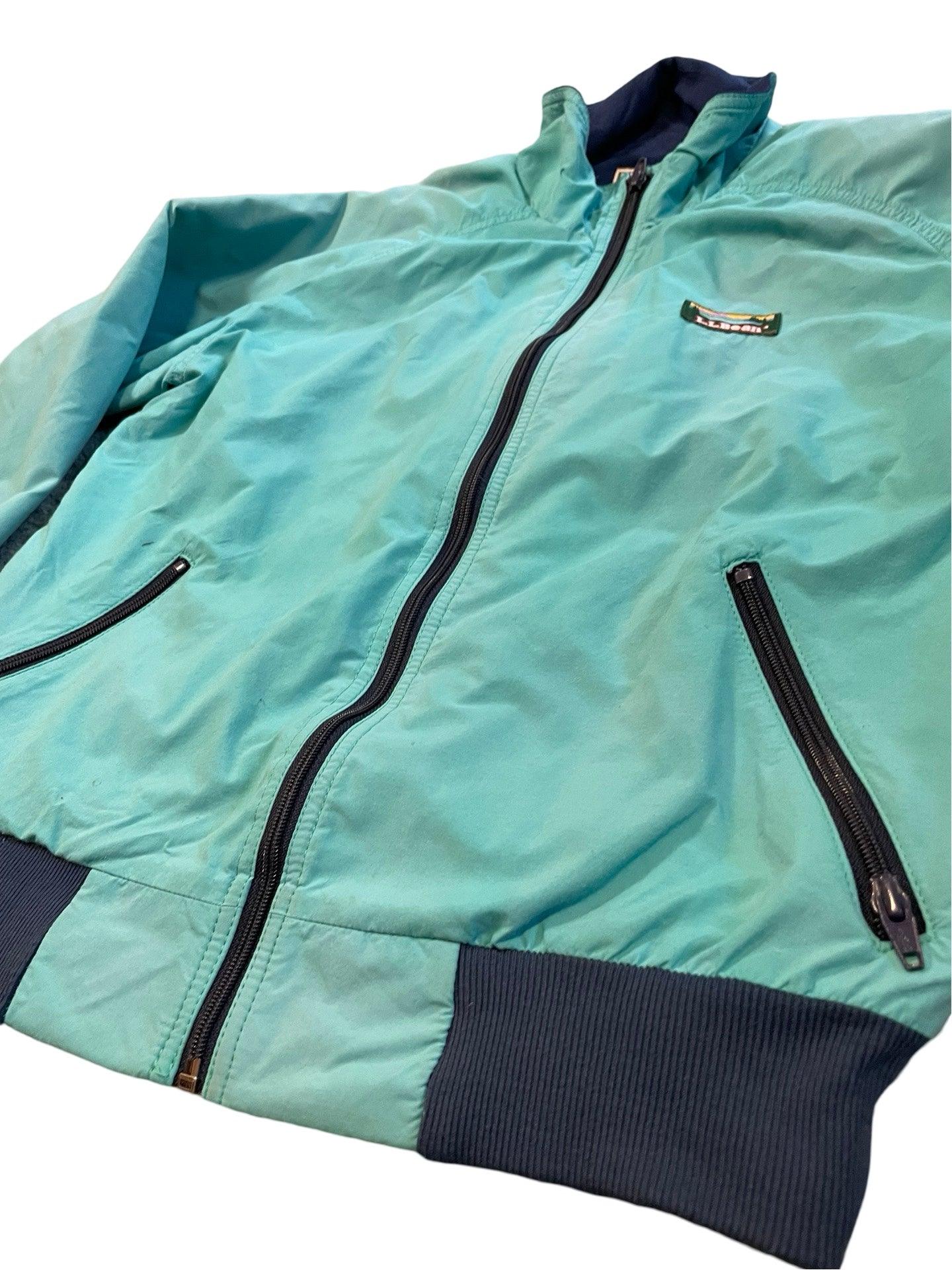 LL bean American vintage bomber jacket size medium women's teal colour - Scroll through thrift