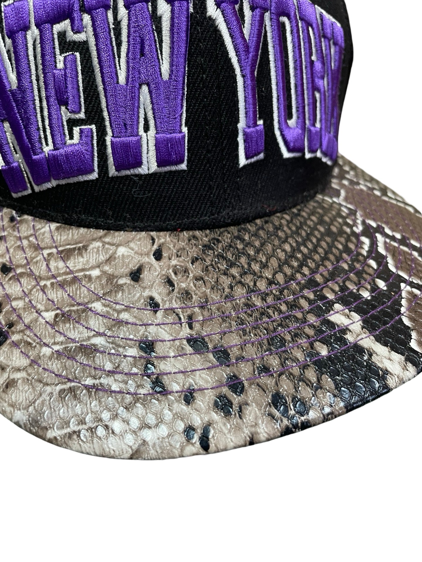 New York purple snake skin Hat/Cap - Scroll through thrift