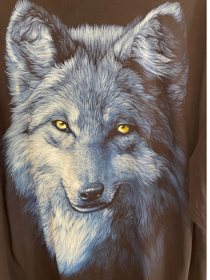 Unisex XXL wolf graphic tshirt black