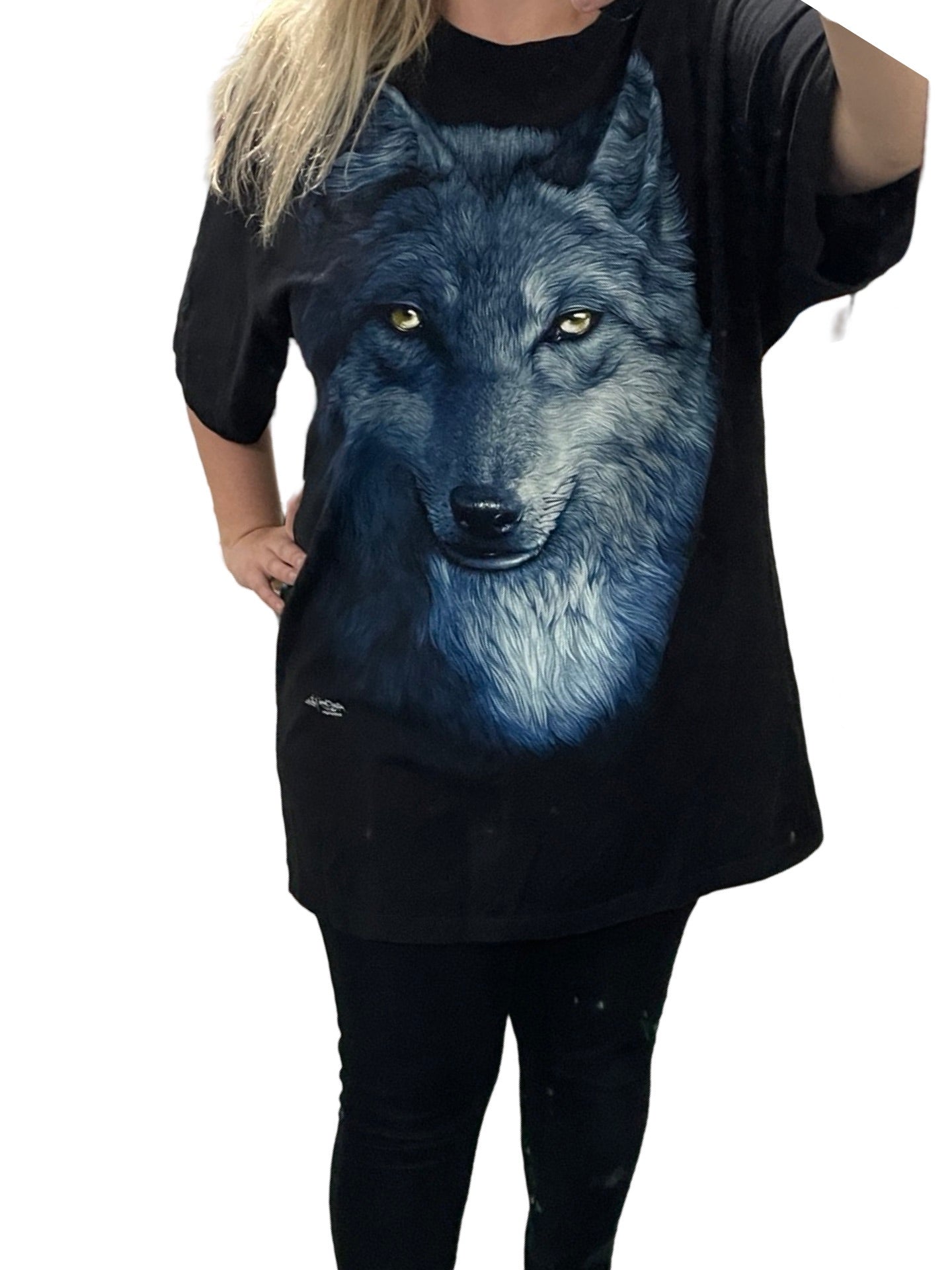 Unisex XXL wolf graphic tshirt black