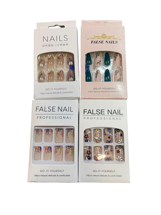 x4 packs of brand new false nails. - Scroll through thrift