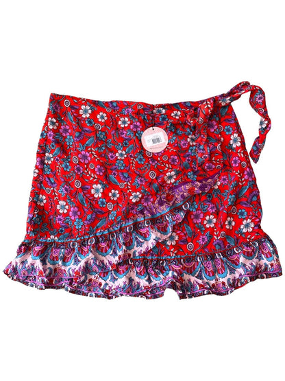 You + All women's red paisley mini tie up skirt size 16 - Scroll through thrift